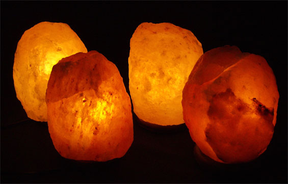 Four 6-8 lb. Himalayan Salt Lamps Package